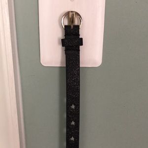 Black Glitter Star Belt